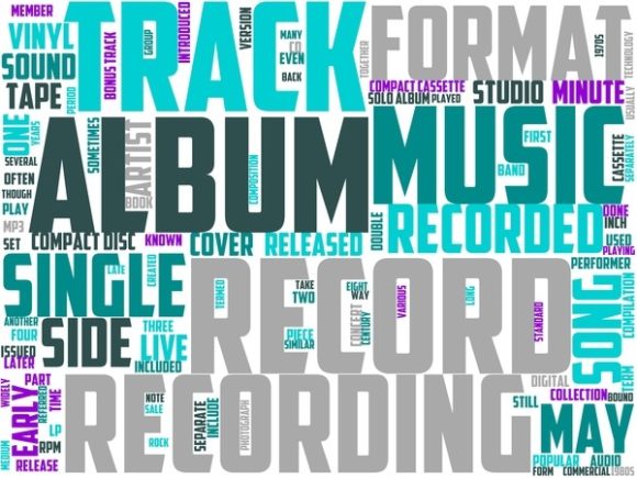 Collecting Music Albums Wordart Tshirt