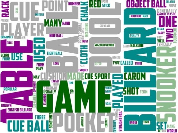 Cue Sports Wordart Tshirt