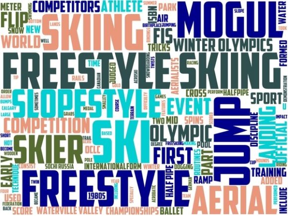 Freestyle Skiing Wordart Background: A Creative Fusion of Sport and Design
