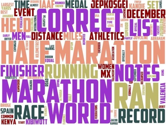 Half Marathon Wordart Book Cover
